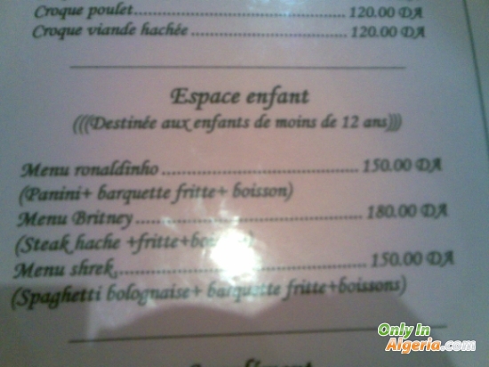 menu de stars