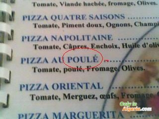 Pizza au poulé